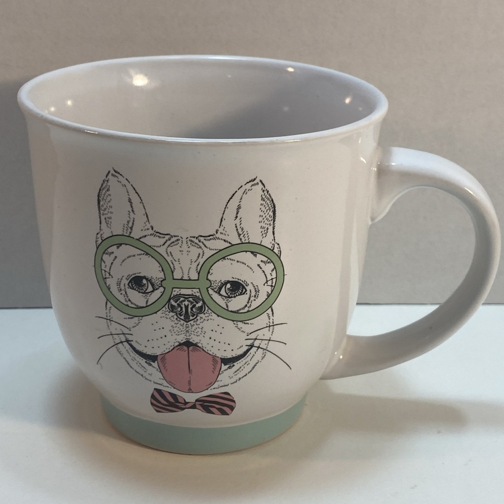 French Bulldog‎ Frenchie Coffee Tea Mug Cup 12 Oz Glasses Bow Tie Preppy